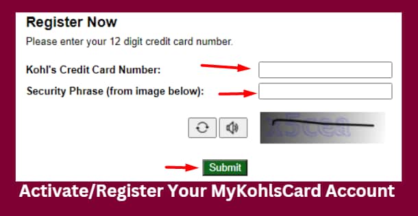 Register Your MyKohlsCard Account